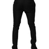 Dolce & Gabbana Black Virgin Wool MenSkinny Dress Formal Pants