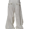 Dolce & Gabbana White Mid Waist Wide Leg Pants