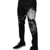 Pantalon skinny en coton noir à fleurs Dolce &amp; Gabbana