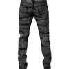 Dolce & Gabbana Gray Tie Dye Cotton Skinny Men Denim Jeans