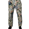 Jean en denim beige et bleu fleuri pour homme Dolce &amp; Gabbana