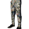 Jean en denim beige et bleu fleuri pour homme Dolce &amp; Gabbana