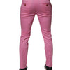 Dolce & Gabbana Pink Cotton Slim Fit Men Dress Formal Pants