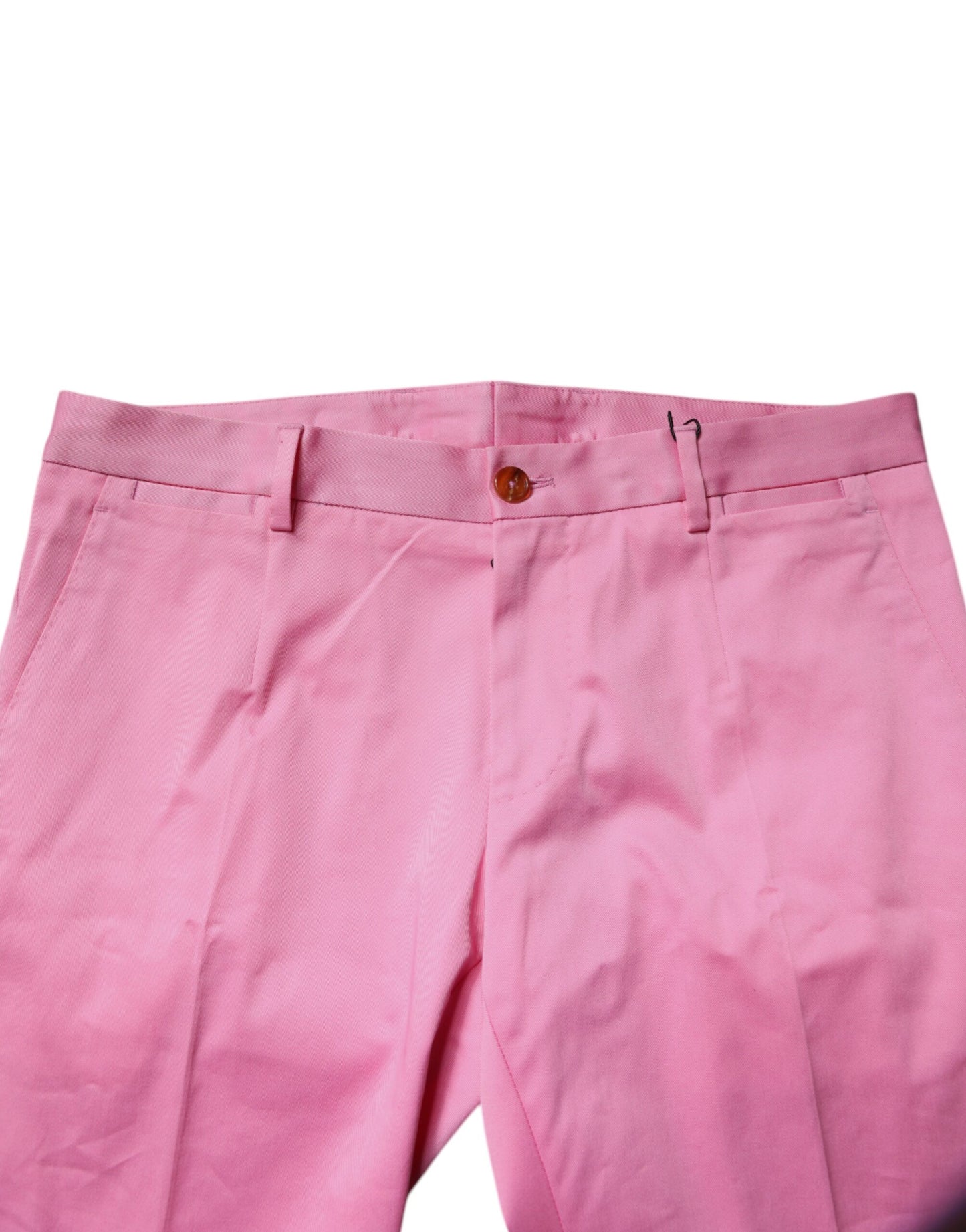 Dolce & Gabbana Pink Cotton Slim Fit Men Dress Formal Pants
