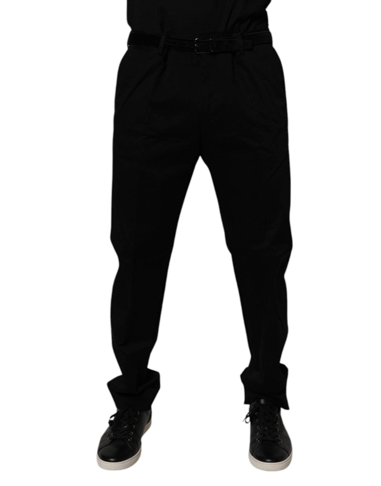 Dolce &amp; Gabbana Schwarze Herren-Enge-Hose aus Baumwolle
