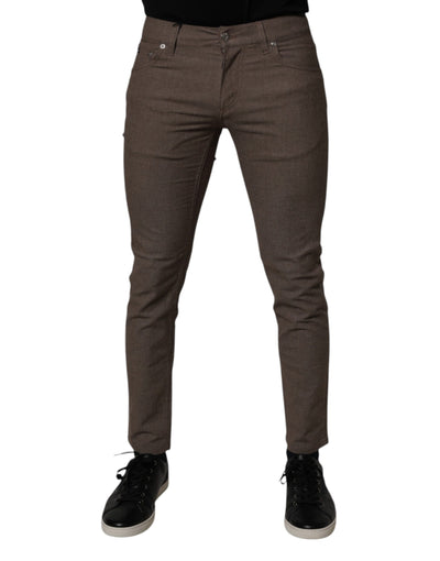 Dolce & Gabbana Brown Cotton Stretch Chino Pants
