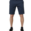 Dolce & Gabbana Blue Cotton Mid Waist Men Bermuda Shorts