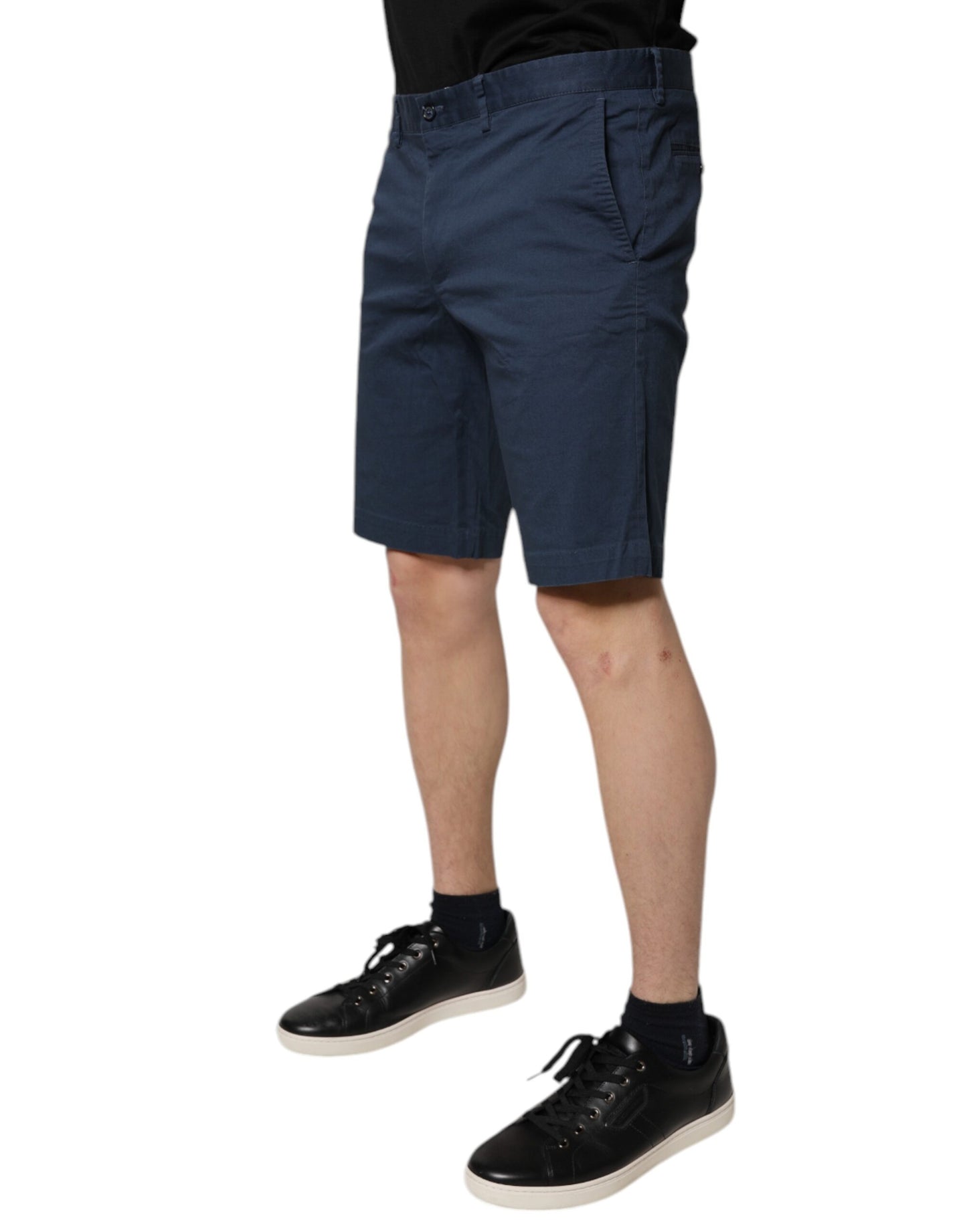 Dolce & Gabbana Blue Cotton Mid Waist Men Bermuda Shorts