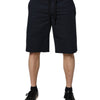 Dolce & Gabbana Dark Blue Cotton Bermuda Sweatshorts Shorts