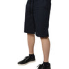 Dolce & Gabbana Dark Blue Cotton Bermuda Sweatshorts Shorts