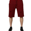 Dolce & Gabbana Maroon Rip Style Bermuda Sweatshorts Shorts