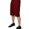 Dolce & Gabbana Maroon Rip Style Bermuda Sweatshorts Shorts