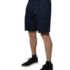 Dolce & Gabbana Dark Blue Cotton Mid Waist Men Bermuda Shorts
