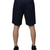 Dolce & Gabbana Dark Blue Cotton Mid Waist Men Bermuda Shorts