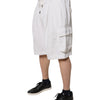 Dolce & Gabbana White Cotton Cargo Bermuda Sweatshorts Shorts