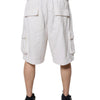 Dolce & Gabbana White Cotton Cargo Bermuda Sweatshorts Shorts
