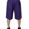 Dolce & Gabbana Purple Cotton Men Bermuda Sweatshorts Shorts