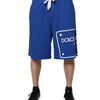 Dolce & Gabbana Blue Logo Cotton Bermuda Sweatshorts Shorts