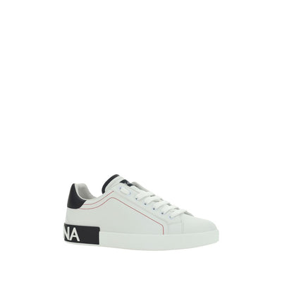 Dolce &amp; Gabbana Bos Taurus Low Top Sneakers aus weißem Kalbsleder