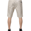 Dolce & Gabbana Beige Cotton Stretch Mid Waist Bermuda Shorts