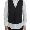 Dolce &amp; Gabbana Élégant gilet en laine à rayures grises