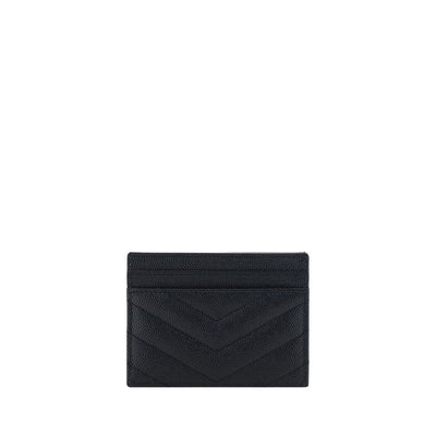 Saint Laurent Black Leather Card Holder