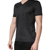Dolce & Gabbana Dark Gray Silk V-neck Short Sleeves T-shirt