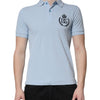 Dolce & Gabbana Sky Blue Cotton Crown Collared Polo T-shirt