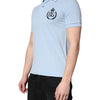 Dolce & Gabbana Sky Blue Cotton Crown Collared Polo T-shirt