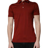Dolce & Gabbana Red Cotton DG Logo Collared Men Polo T-shirt