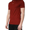Dolce & Gabbana Red Cotton DG Logo Collared Men Polo T-shirt