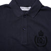 Dolce & Gabbana Dark Blue Cotton Crown Collared Polo T-shirt