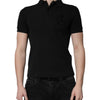 Dolce & Gabbana Black Cotton DG Logo Collared Polo T-shirt
