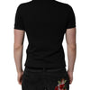 Dolce & Gabbana Black Cotton DG Logo Collared Polo T-shirt