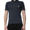 Dolce & Gabbana Dark Blue Logo Plaque Cotton Men Polo Shirt T-shirt