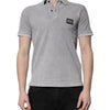 Dolce & Gabbana Gray Logo Plaque Cotton Men Polo Shirt T-shirt