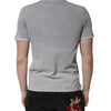 Dolce & Gabbana Gray Logo Plaque Cotton Men Polo Shirt T-shirt