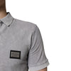 Dolce & Gabbana Gray Logo Plaque Cotton Men Polo Shirt T-shirt