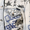 Dolce & Gabbana Light Blue Graffiti Button Down Denim Jacket