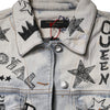 Dolce & Gabbana Light Blue Graffiti Button Down Denim Jacket