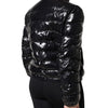 Dolce & Gabbana Black Logo Plaque Full Zip Puffer Jacket