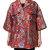 Dolce & Gabbana Red Floral Jacquard Button Down Coat Jacket