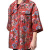Dolce & Gabbana Red Floral Jacquard Button Down Coat Jacket