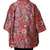 Dolce & Gabbana Red Floral Jacquard Button Down Coat Jacket