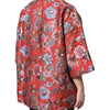 Dolce & Gabbana Red Floral Jacquard Button Down Coat Jacket