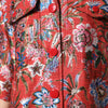 Dolce & Gabbana Red Floral Jacquard Button Down Coat Jacket