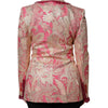 Dolce & Gabbana Pink Gold Jacquard Nylon Coat Blazer Jacket