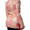 Dolce & Gabbana Pink Gold Jacquard Nylon Coat Blazer Jacket