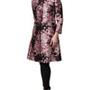 Dolce & Gabbana Pink Black Floral Brocade Trenchcoat Jacket
