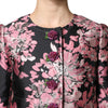 Dolce & Gabbana Pink Black Floral Brocade Trenchcoat Jacket